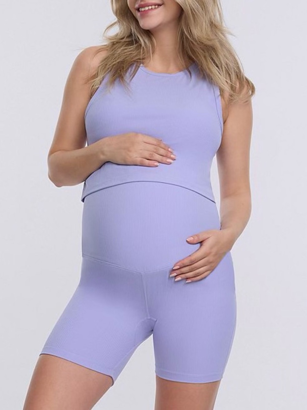 Maternity Cropped Racerback Tank Top